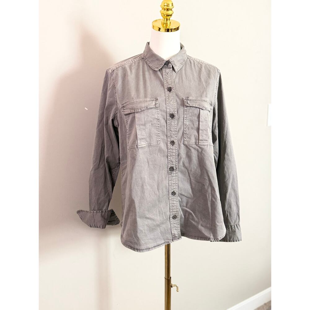 Abercrombie & Fitch — Women's Military Utility Shirt Size M | Washed Gray | Y2K